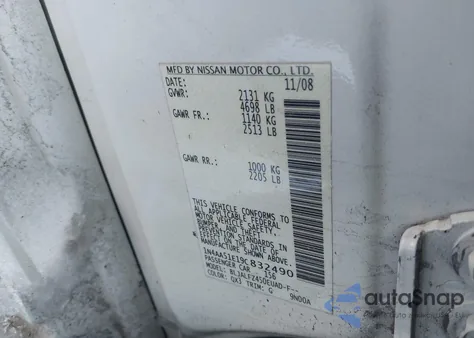 2009 Nissan Maxima 3.5 Sv z USA, uszkodzony, nr VIN 1N4AA51E19C832490